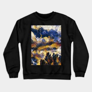 Cloudy Sky With Trees - Painting Style Crewneck Sweatshirt